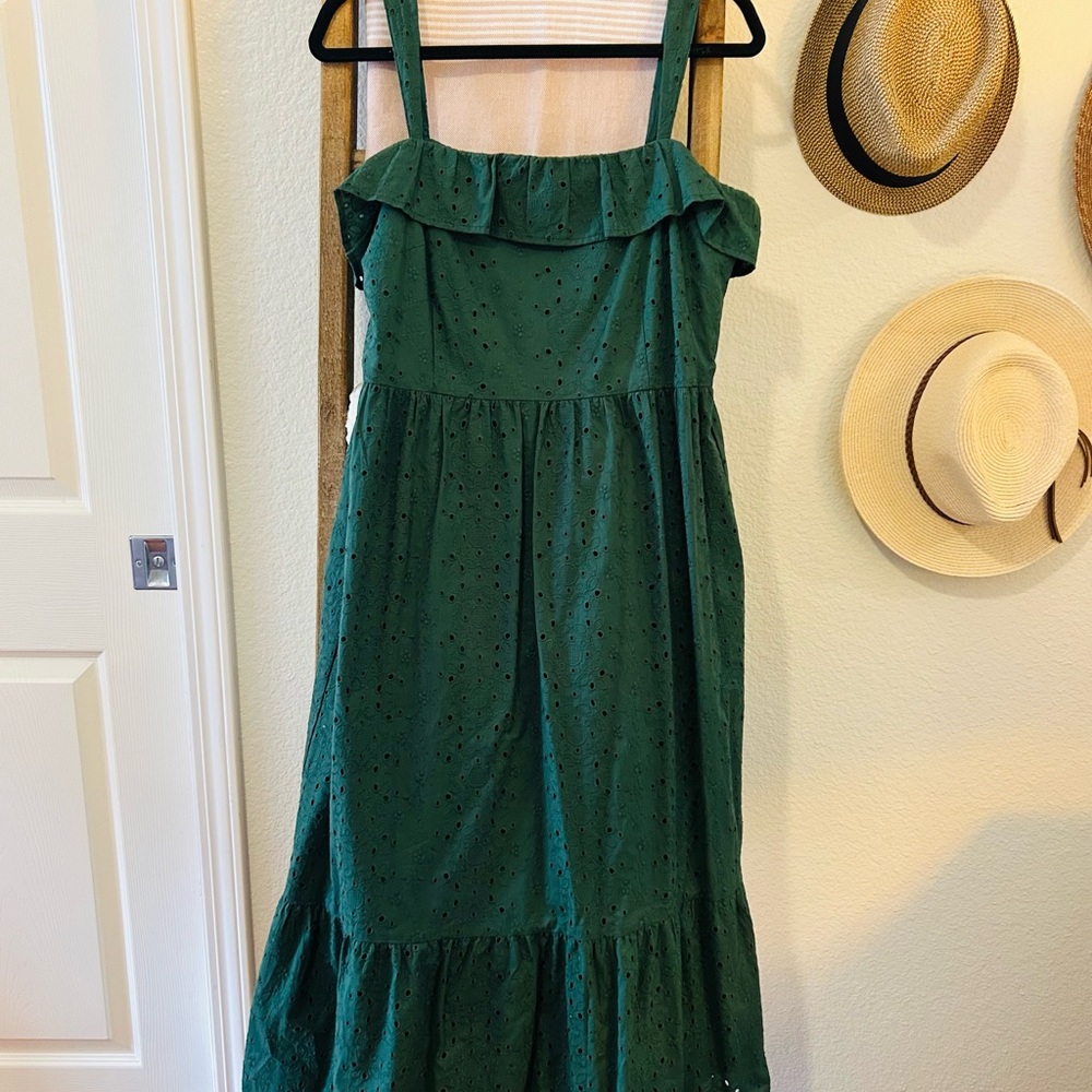 LOFT Green Ruffle Dress - Picture 5 of 8